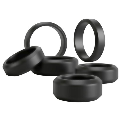 You2Toys - pénisz- és heregyűrű szett (fekete) - 6 db