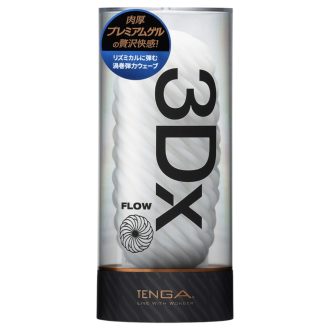   TENGA 3Dx Flow - hullámos mintás maszturbátor férfiaknak (fehér)