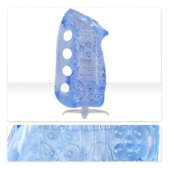   Fleshlight Fleshskins Grip Blue Ice - két végén nyitott maszturbátor (kék)