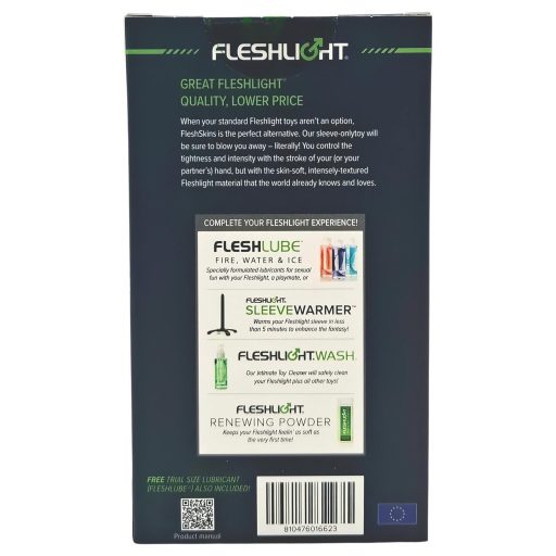 Fleshlight Fleshskins Grip Blue Ice - két végén nyitott maszturbátor (kék)