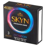   Skyn Excitation - Bordás-rücskös hüsítő síkosítású latexmentes óvszer (3db)
