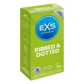 EXS Ribbed, Dotted and Flared - pontozott óvszer (12db)