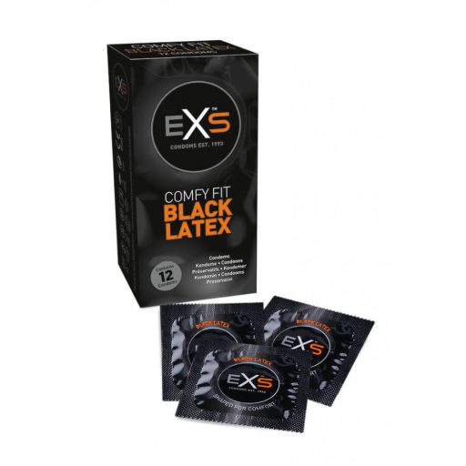 EXS Black - latex óvszer - fekete (12db)