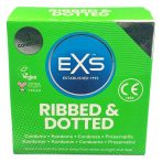EXS Ribbed, Dotted and Flared - pontozott óvszer (3db)