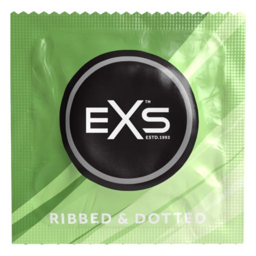 EXS Ribbed, Dotted and Flared - pontozott óvszer (3db)