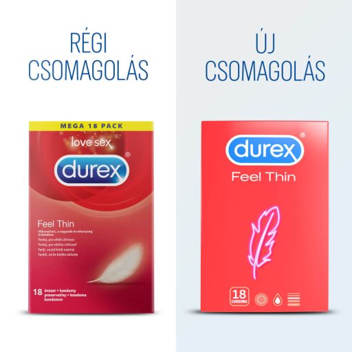 Durex Feel Thin - élethű érzés óvszer (18 db)