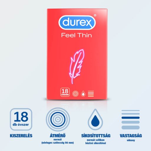 Durex Feel Thin - élethű érzés óvszer (18 db)