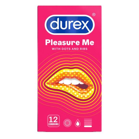 Durex Emoji PleasureMe - bordázott-pontozott óvszer (12db)