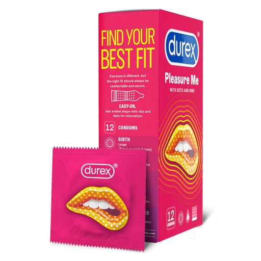 Durex Pleasure Me - bordázott-pontozott óvszer (12db)