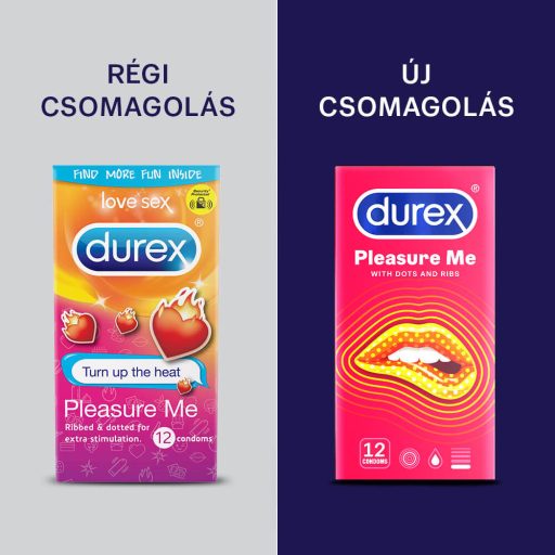 Durex Pleasure Me - bordázott-pontozott óvszer (12 db)