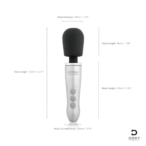 Doxy Go - masszírozó vibrátor (ezüst)