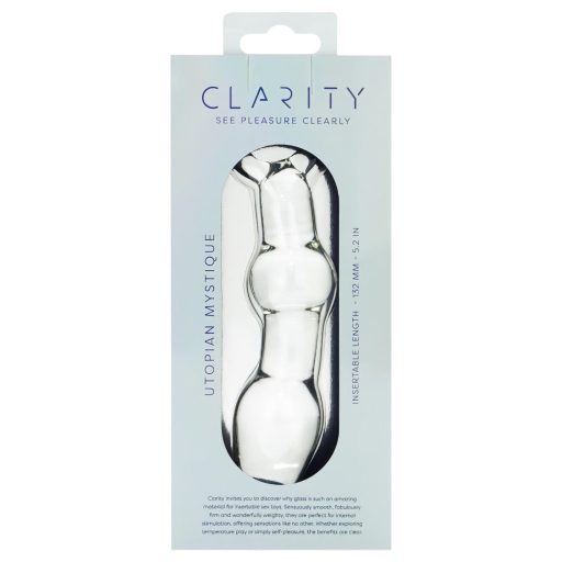 Clarity Utopian Mystique - bordázott üveg análdildó (átlátszó)