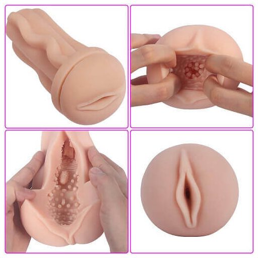 Lonely Happy - akkus, nyögő-rezgő műpunci (fehér-natúr)