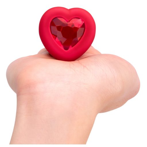/ b-Vibe heart - akkus, rádiós anál vibrátor (piros)