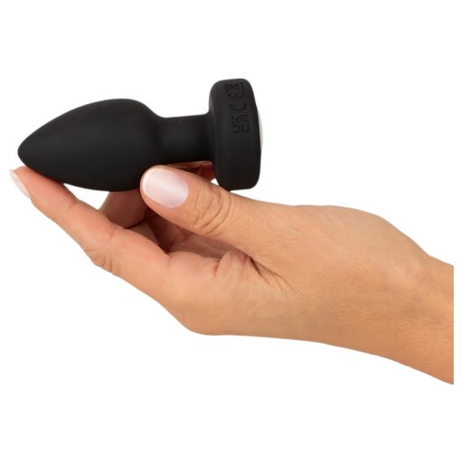 ANOS - világító, vibrációs anál plug (fekete)