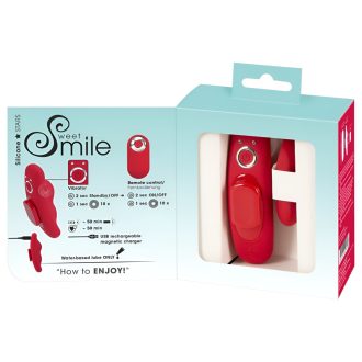 Smile - akkus, rádiós bugyi vibrátor (piros)