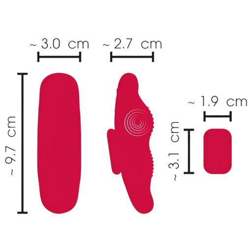 Smile - akkus, rádiós bugyi vibrátor (piros)