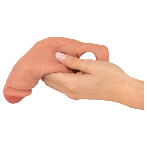 Realistixxx - rádiós vibrációs péniszköpeny - natúr (20cm)