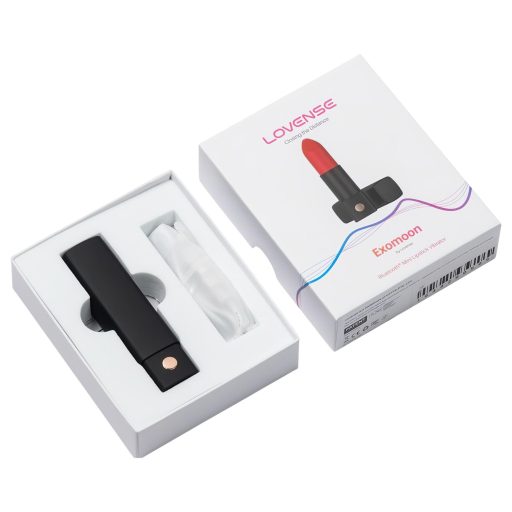 Lovense Exomoon - rúzs formájú mini vibrátor (fekete)