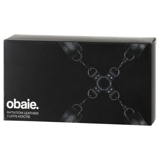 Obaie - műbőr csukló- és bokabilincs szett (fekete)