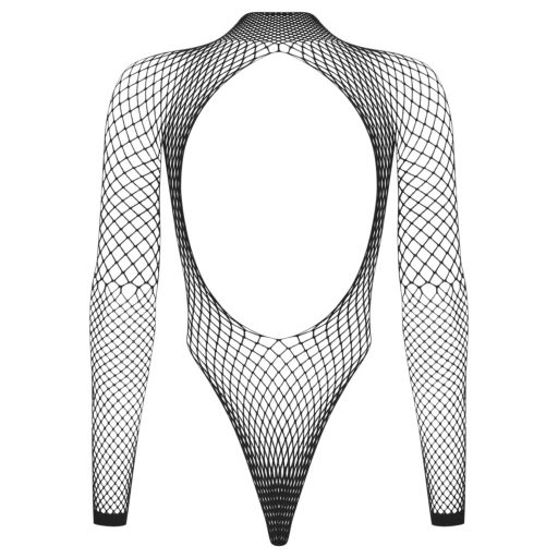 Obsessive - hosszú ujjú fekete necc body (S-L)