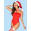 Obsessive Kissmas teddy - Szexi ünnepi body (Piros) XS/S
