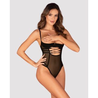 Obsessive Roxelia teddy - Szexi nyitott body (Fekete) XS/S