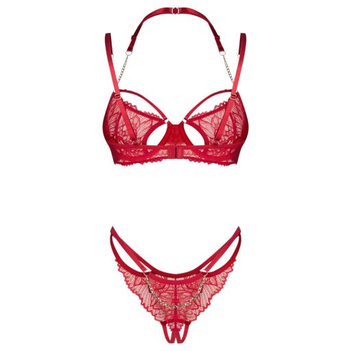 Obsessive Matildea - csipkés melltartó szett (piros)