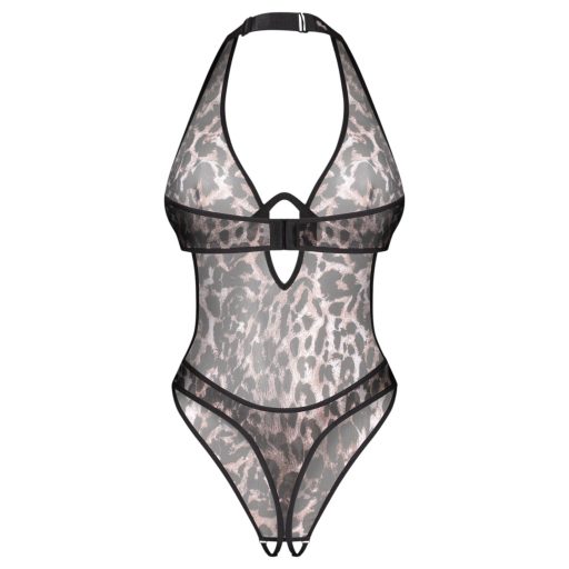Obsessive Addia - leopárdmintás nyitott body