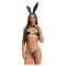 Obsessive Night Bunny - négyrészes nyuszi jelmez nőknek (fekete)