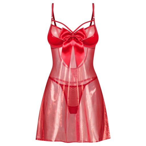 Obsessive Gifty - babydoll és tanga szett (piros)