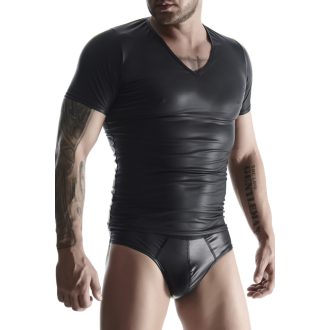   Regnes Fetish Planet Szexi férfi V-nyakú póló - XXL (Fekete)