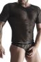   Regnes Fetish Planet férfi erotikus póló - V-nyakú - áttetsző - XXL (Fekete)