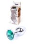 Jawellery Ezüst/zöld fém anál plug (S)