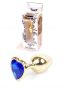   Plug Jawellery Arany/sötétkék fém szív alakú anál plug (S)