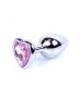 Plug Jawellery Ezüst/rózsaszín szív alakú anál plug
