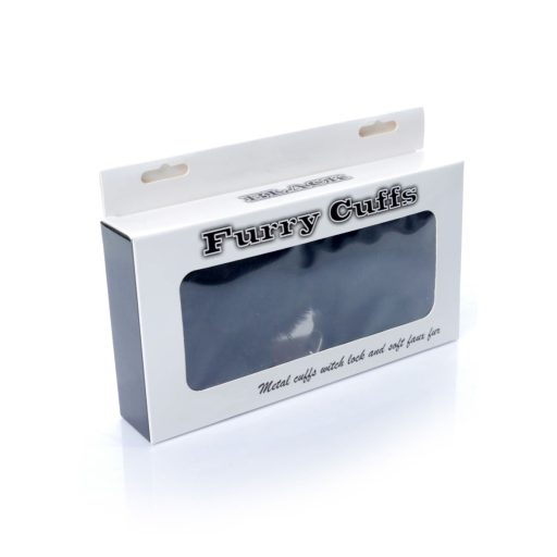 Fetish Boss sorozat- Furry Cuffs Plüss bilincs - Fekete