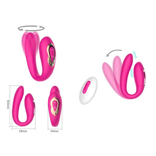 Boys of Toys Újratölthető USB-s hordható forgós párvibrátor távirányítóval (Pink)