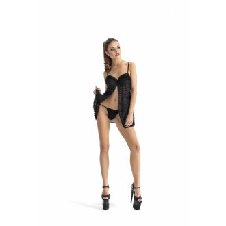 Roxie Luve Babydoll és tanga - fekete S/M