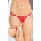 SoftLine tanga bugyi 2444 - Dupla pántos nyitott piros csipketanga - S/L