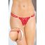 SoftLine tanga bugyi 2444 - Dupla pántos nyitott piros csipketanga - S/L