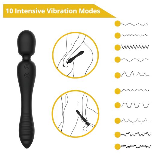 Sweet Play - masszírozós és G-pont vibrátor (fekete)