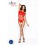 Passion BS035 - vállpántos, nyitott necc body (piros) - S-L