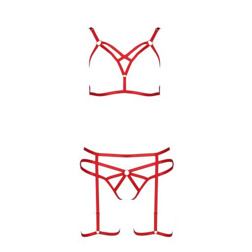 Passion Magali - dísz testhám szett - 3 részes (piros)