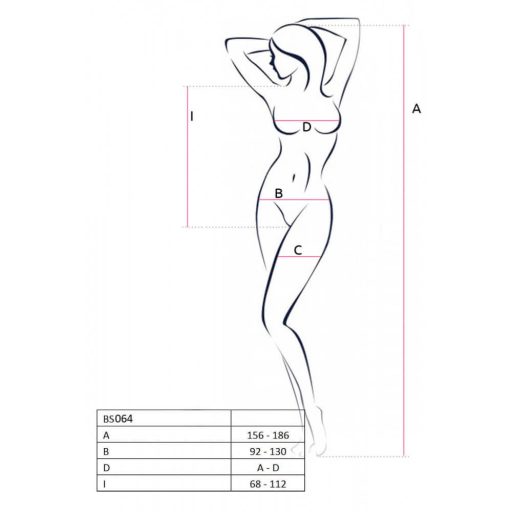 Passion BS064 - nyitott necc body (piros) - S-L