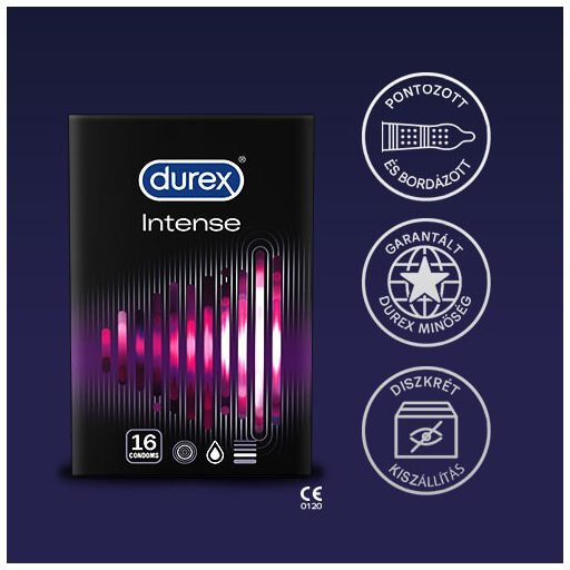 Durex Intense - bordázott és pontozott óvszer (16db)