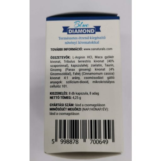 Blue Diamond - természetes étrend kiegészítő férfiaknak (8db)