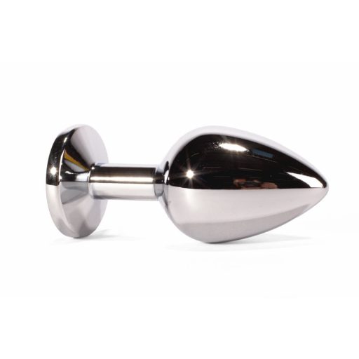 X-MEN Secret Shine Metal Butt Plug Black M - Fém anál plug - M - 8,2cm (Ezüst-Fekete)