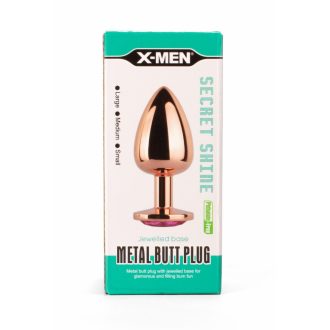   X-MEN Secret Shade - Fém anál plug S - 7,1cm (Arany színű-Rózsaszín)