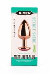  X-MEN Secret Shade - Fém anál plug L - 9,5cm (Arany színű-Rózsaszín)